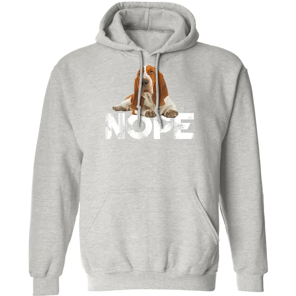 Cute Nope Lazy Basset Hound Dog Classic Unisex Hoodie - 8
