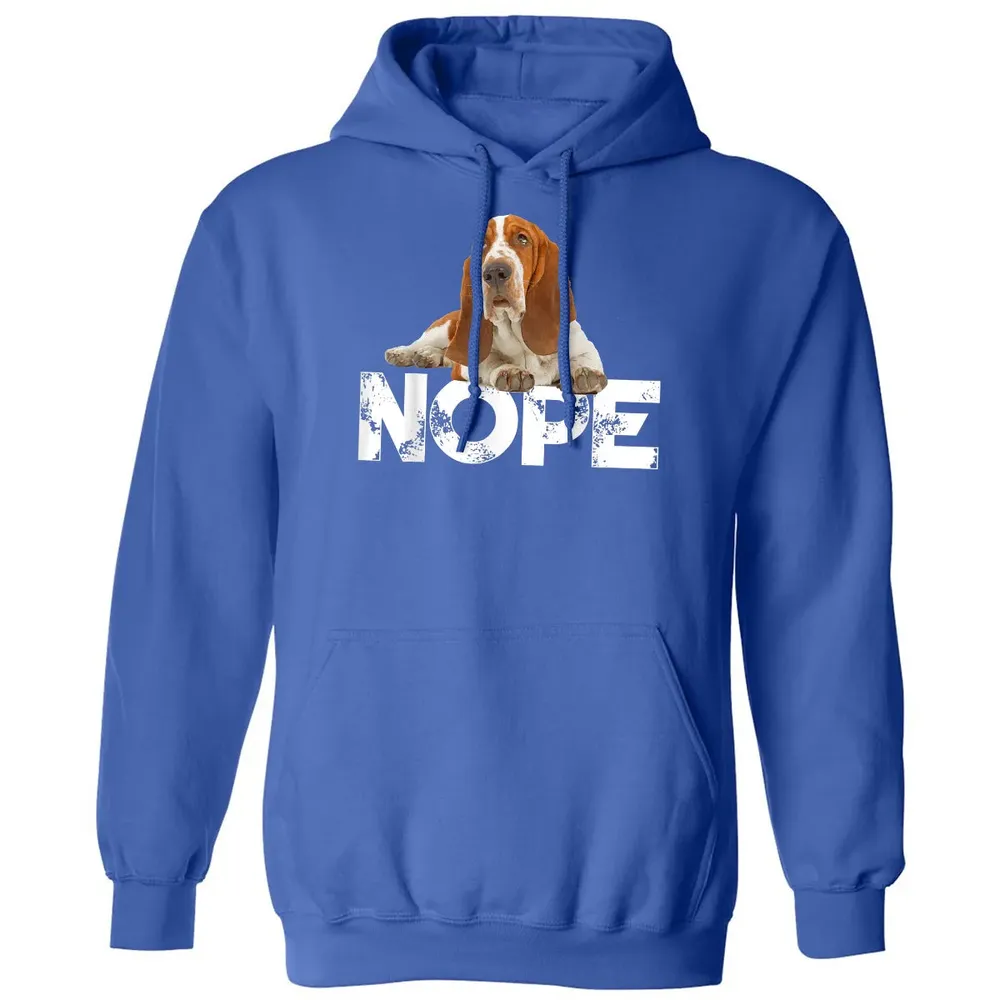 Cute Nope Lazy Basset Hound Dog Classic Unisex Hoodie - 9