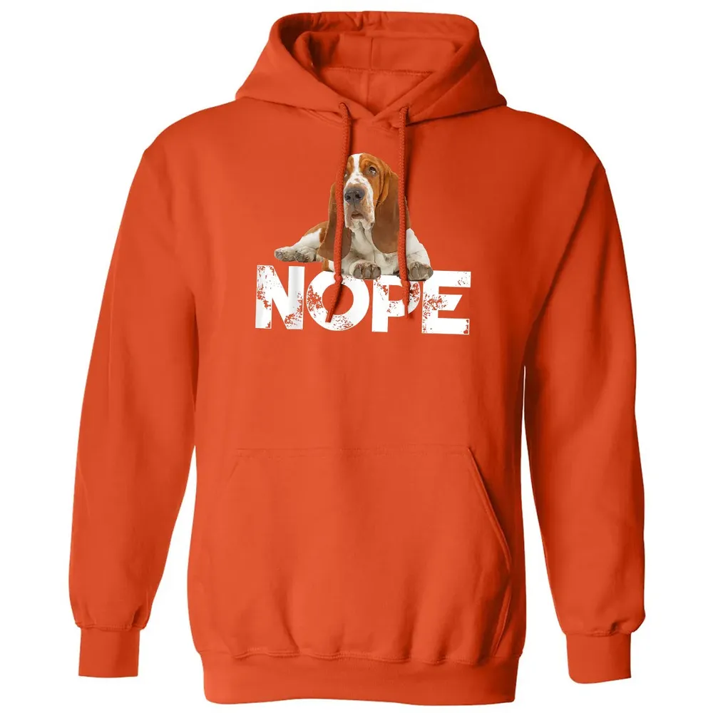 Cute Nope Lazy Basset Hound Dog Classic Unisex Hoodie - 10