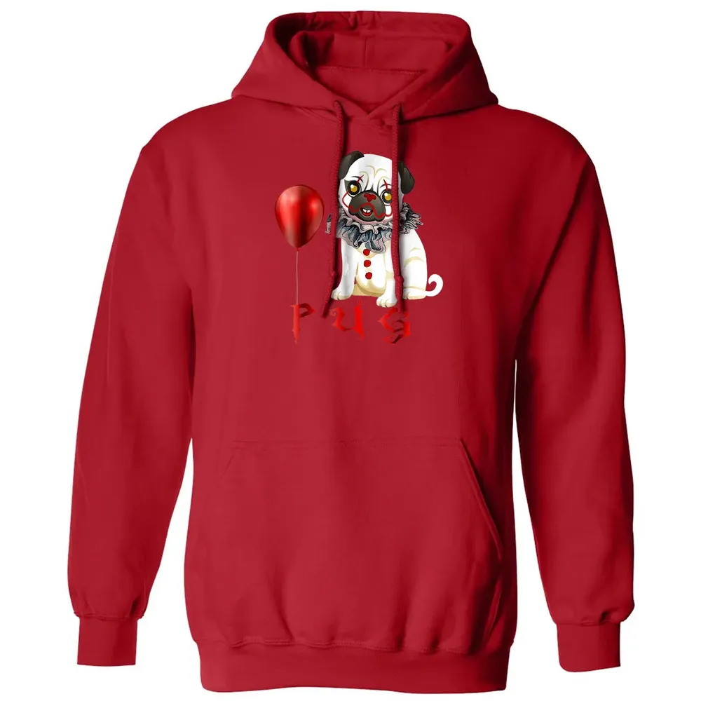 Pug Clown Funny Halloween Costume Horror Balloon Gift T Classic Unisex Hoodie - 5