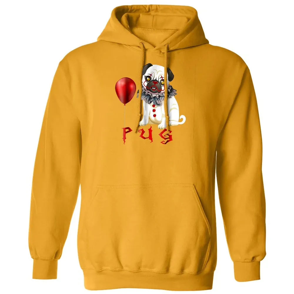Pug Clown Funny Halloween Costume Horror Balloon Gift T Classic Unisex Hoodie - 12
