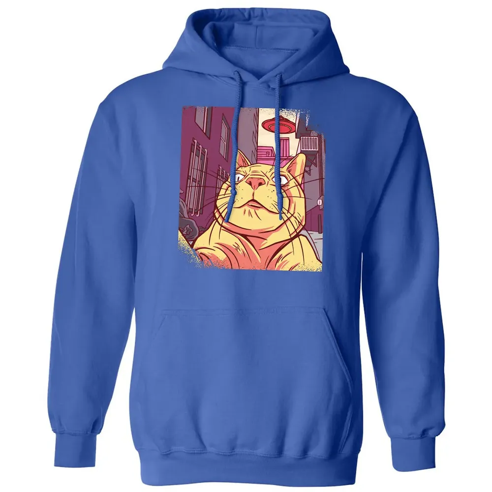 Cat Selfie With UFO Classic Unisex Hoodie - 9
