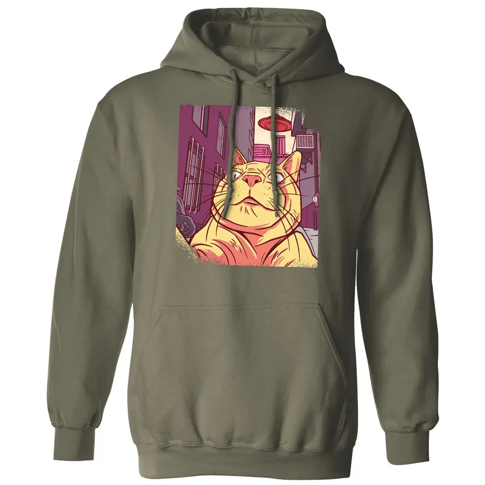 Cat Selfie With UFO Classic Unisex Hoodie - 4