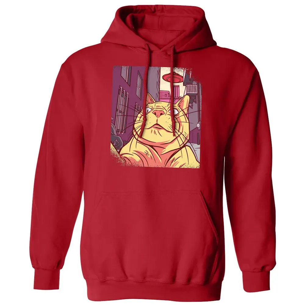 Cat Selfie With UFO Classic Unisex Hoodie - 5