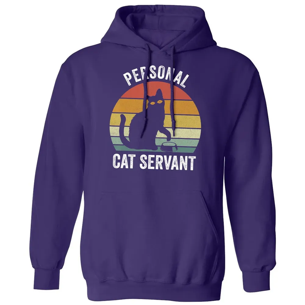Retro Ca Black Cat Personal Cat Servant Cat Lover Classic Unisex Hoodie - 6