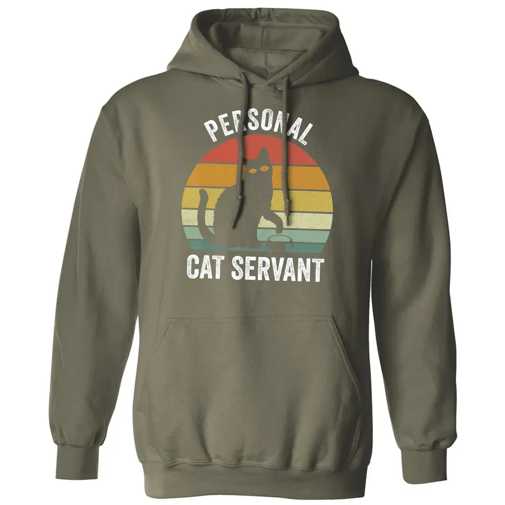 Retro Ca Black Cat Personal Cat Servant Cat Lover Classic Unisex Hoodie - 4