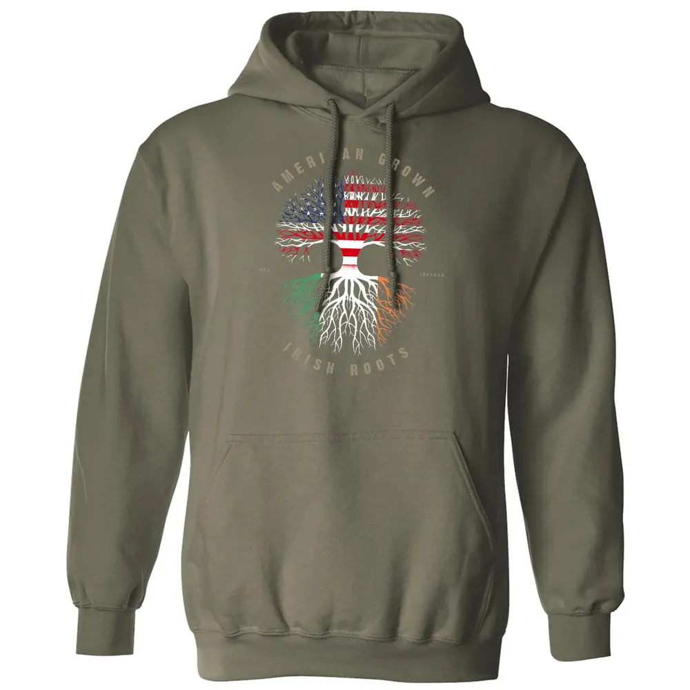 American Grown Irish Roots Ireland Flag Classic Unisex Hoodie - 4