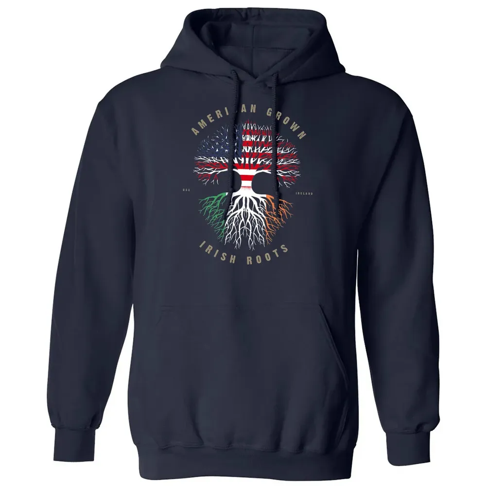 American Grown Irish Roots Ireland Flag Classic Unisex Hoodie - 2