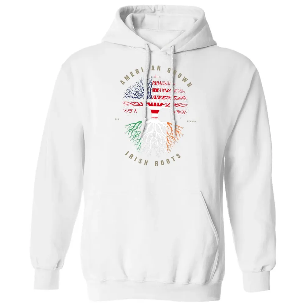 American Grown Irish Roots Ireland Flag Classic Unisex Hoodie - 11