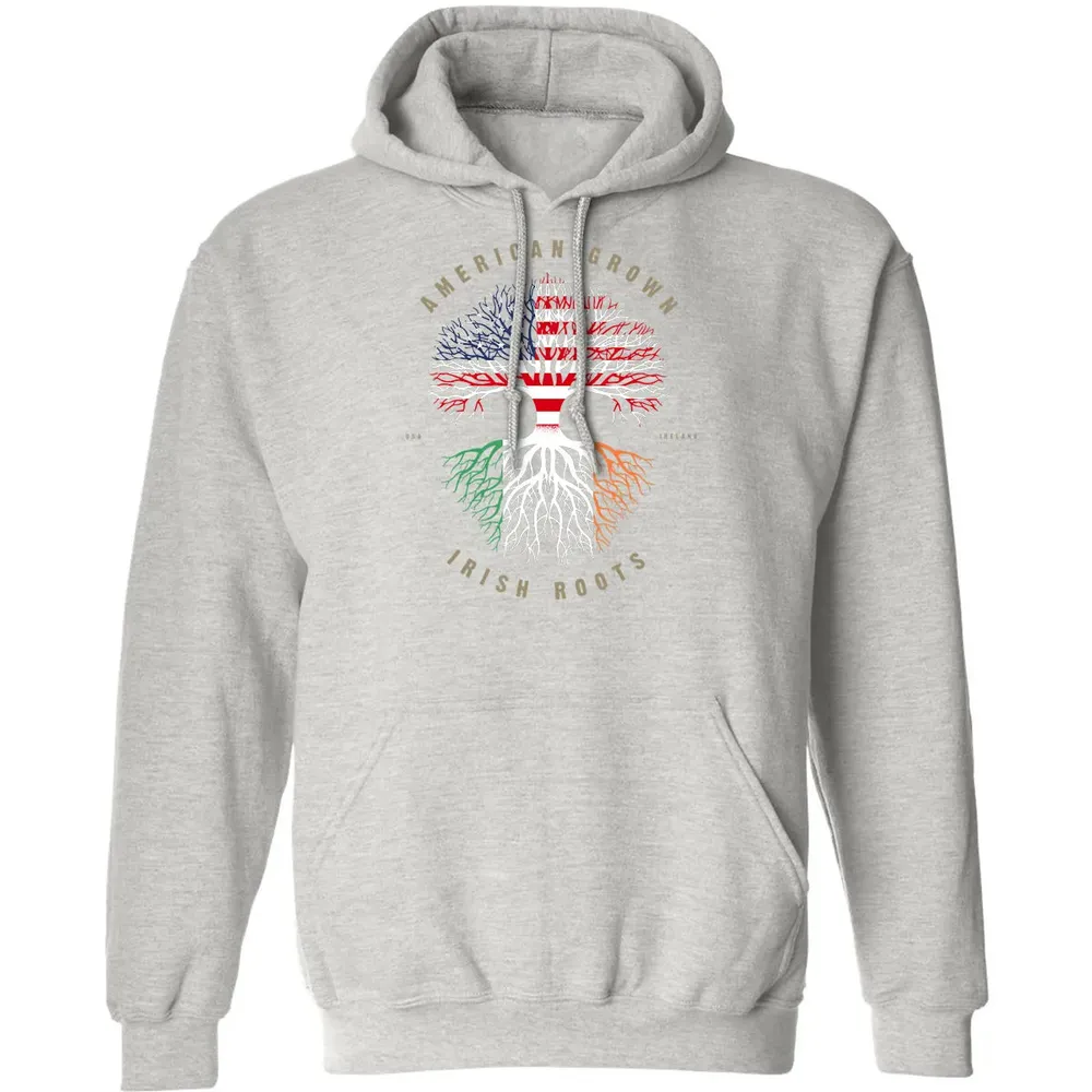 American Grown Irish Roots Ireland Flag Classic Unisex Hoodie - 8