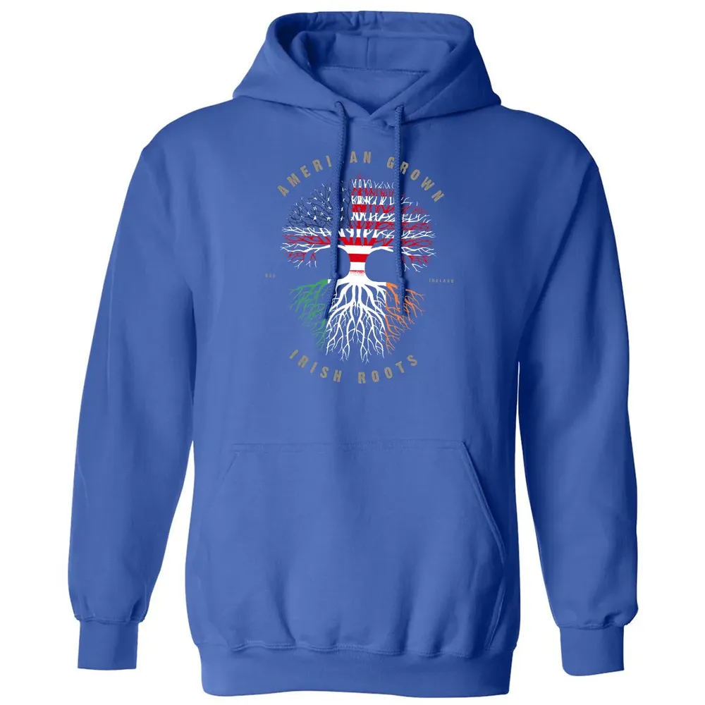 American Grown Irish Roots Ireland Flag Classic Unisex Hoodie - 9