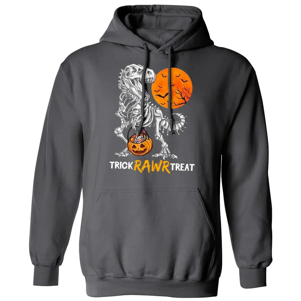Dinosaur Skeleton Trick Rawr Treat Classic Unisex Hoodie - 7