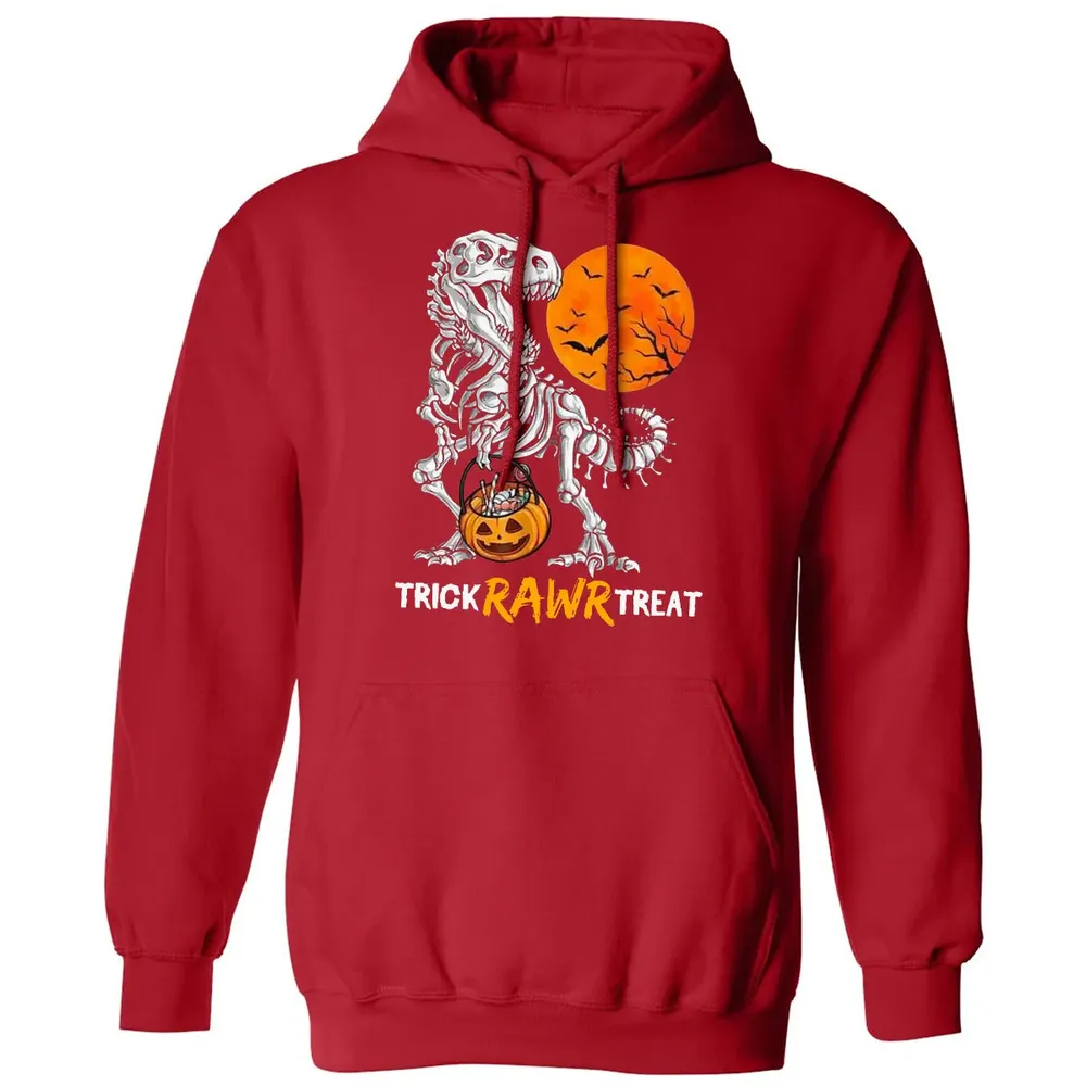 Dinosaur Skeleton Trick Rawr Treat Classic Unisex Hoodie - 5