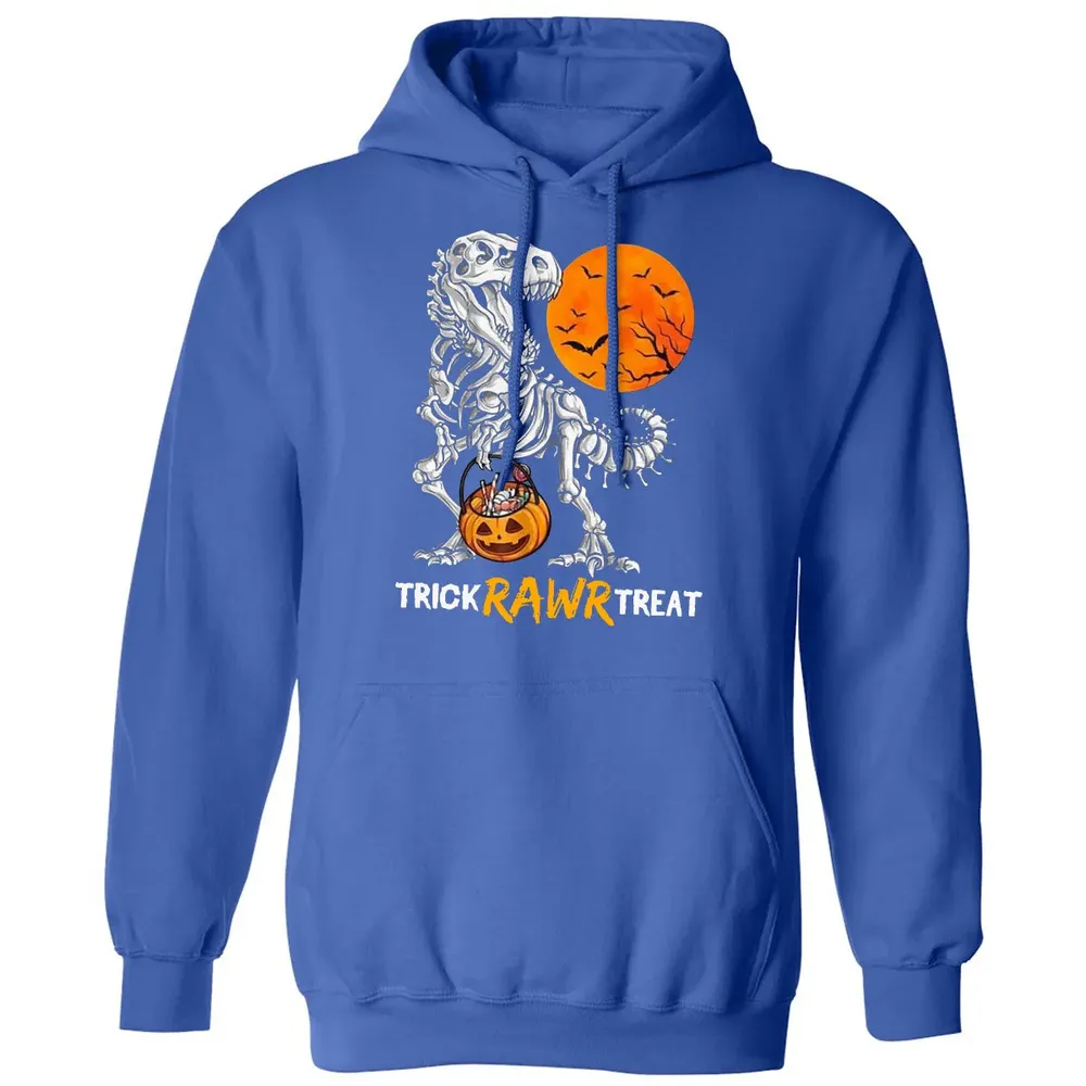 Dinosaur Skeleton Trick Rawr Treat Classic Unisex Hoodie - 9
