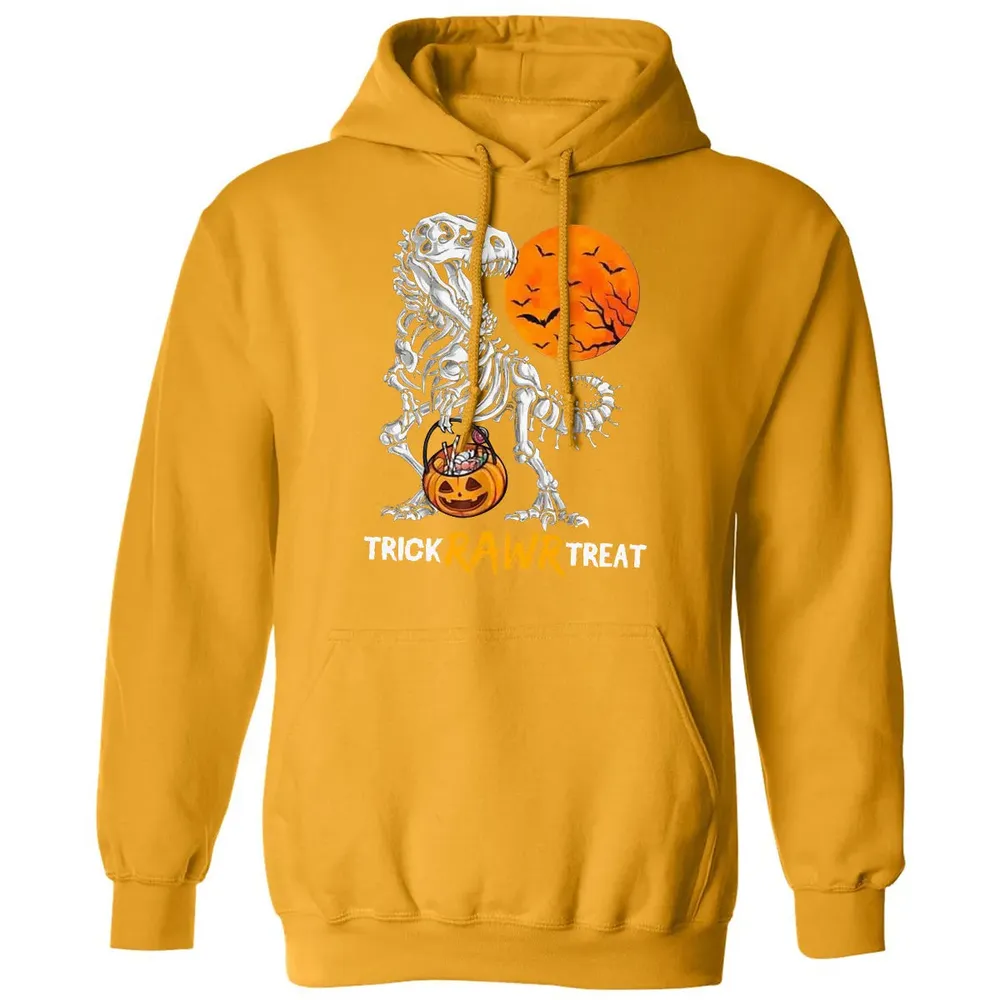 Dinosaur Skeleton Trick Rawr Treat Classic Unisex Hoodie - 12