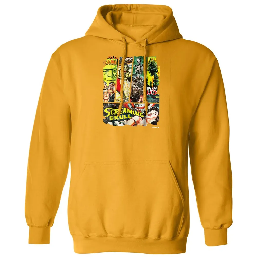 Vintage Style Sci Fi Horror Movie Poster Collage Classic Unisex Hoodie - 12