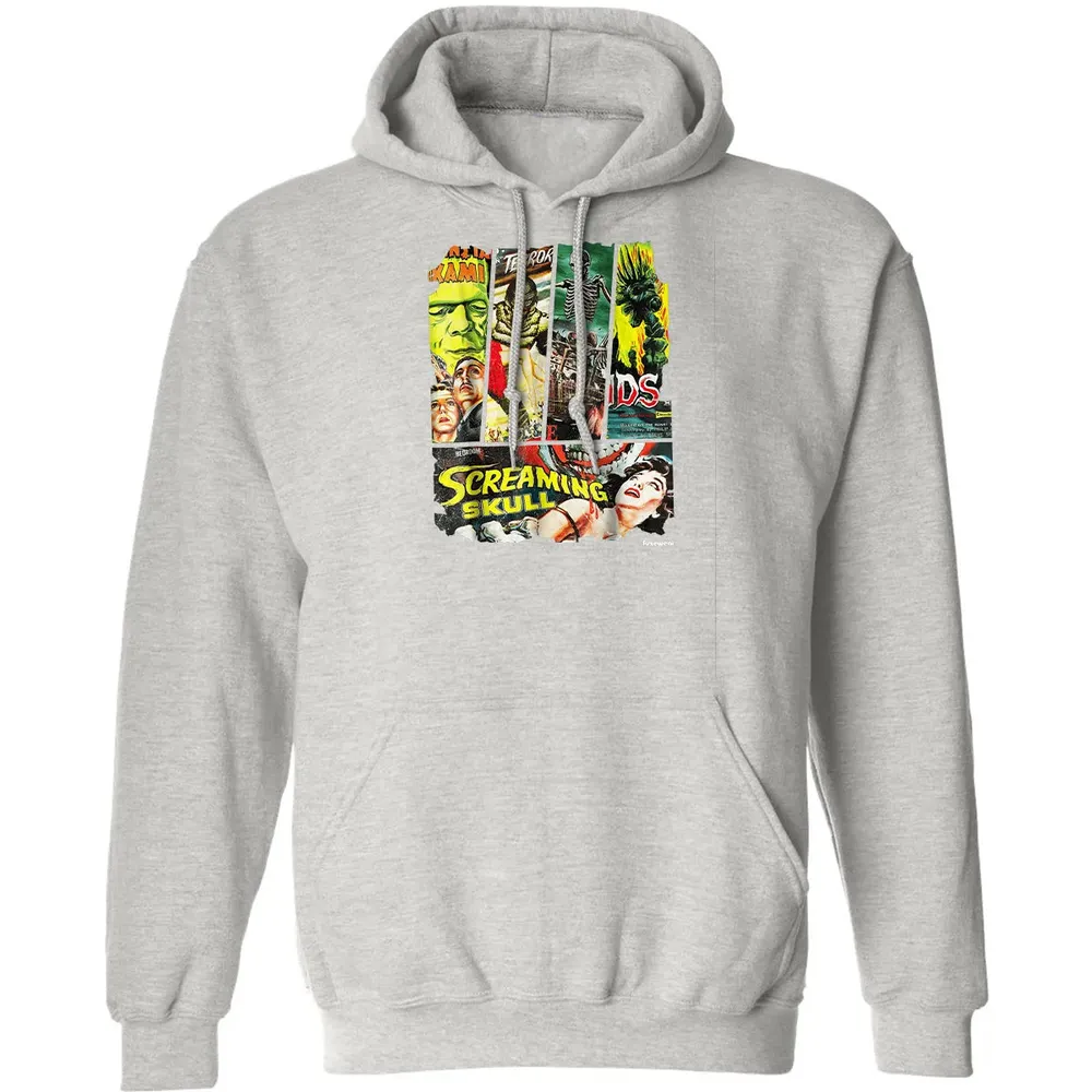 Vintage Style Sci Fi Horror Movie Poster Collage Classic Unisex Hoodie - 8