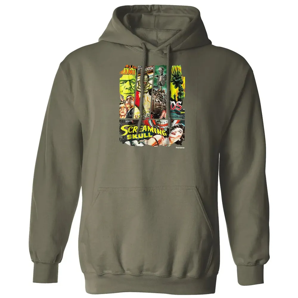 Vintage Style Sci Fi Horror Movie Poster Collage Classic Unisex Hoodie - 4