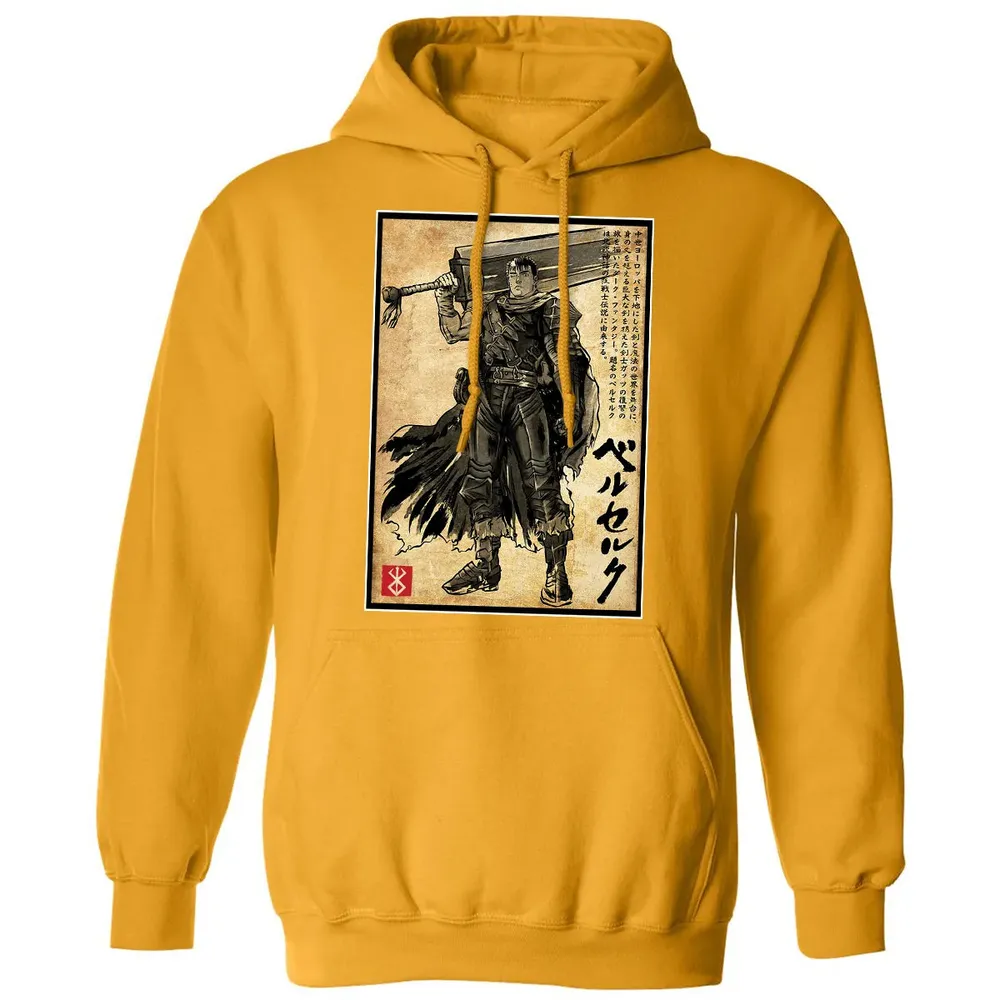 Black Swordsman woodblock Classic Unisex Hoodie - 12
