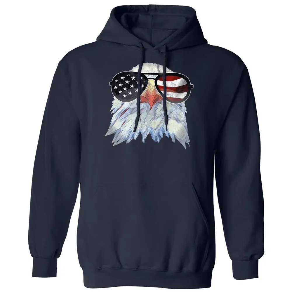 Adler mit USA Flagge Sonnenbrille  Amerika 4th of July Classic Unisex Hoodie - 2