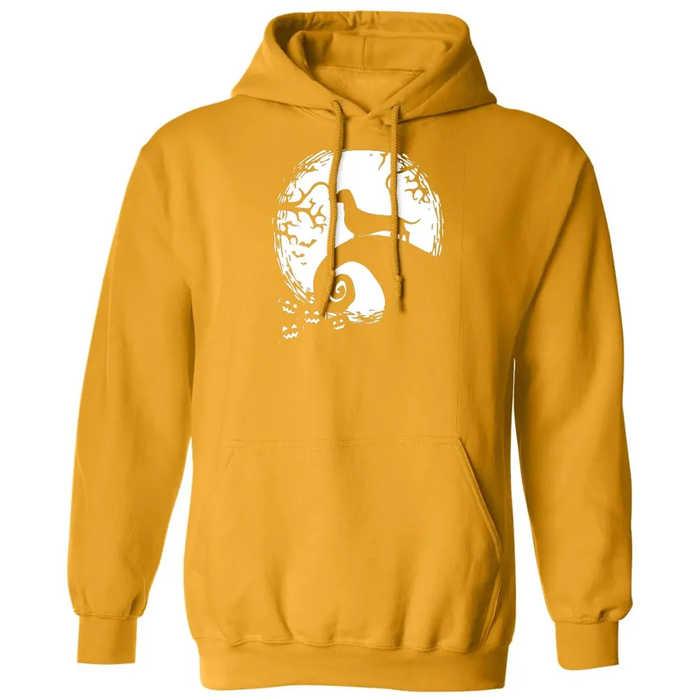 Dachshund And Moon Halloween T For Dachshund Lovers Classic Unisex Hoodie - 12