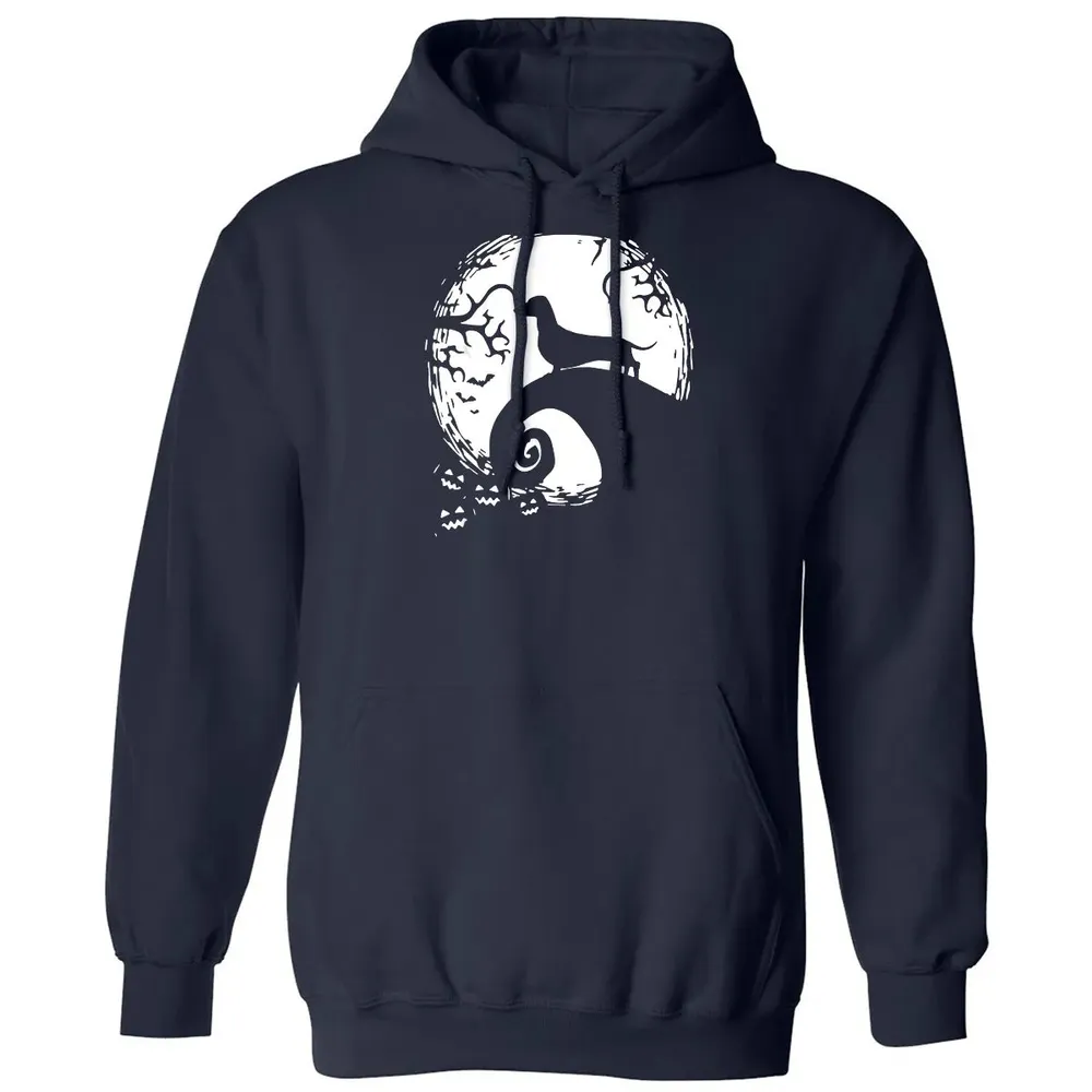 Dachshund And Moon Halloween T For Dachshund Lovers Classic Unisex Hoodie - 2
