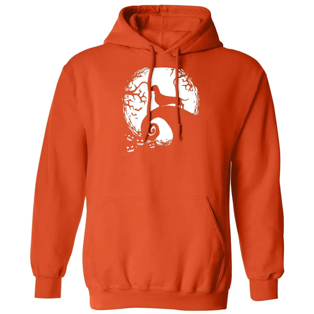 Dachshund And Moon Halloween T For Dachshund Lovers Classic Unisex Hoodie - 10