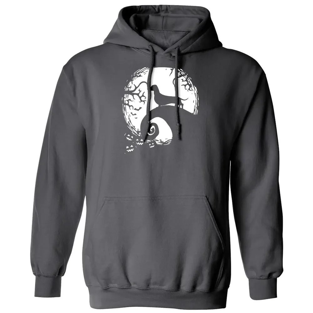 Dachshund And Moon Halloween T For Dachshund Lovers Classic Unisex Hoodie - 7