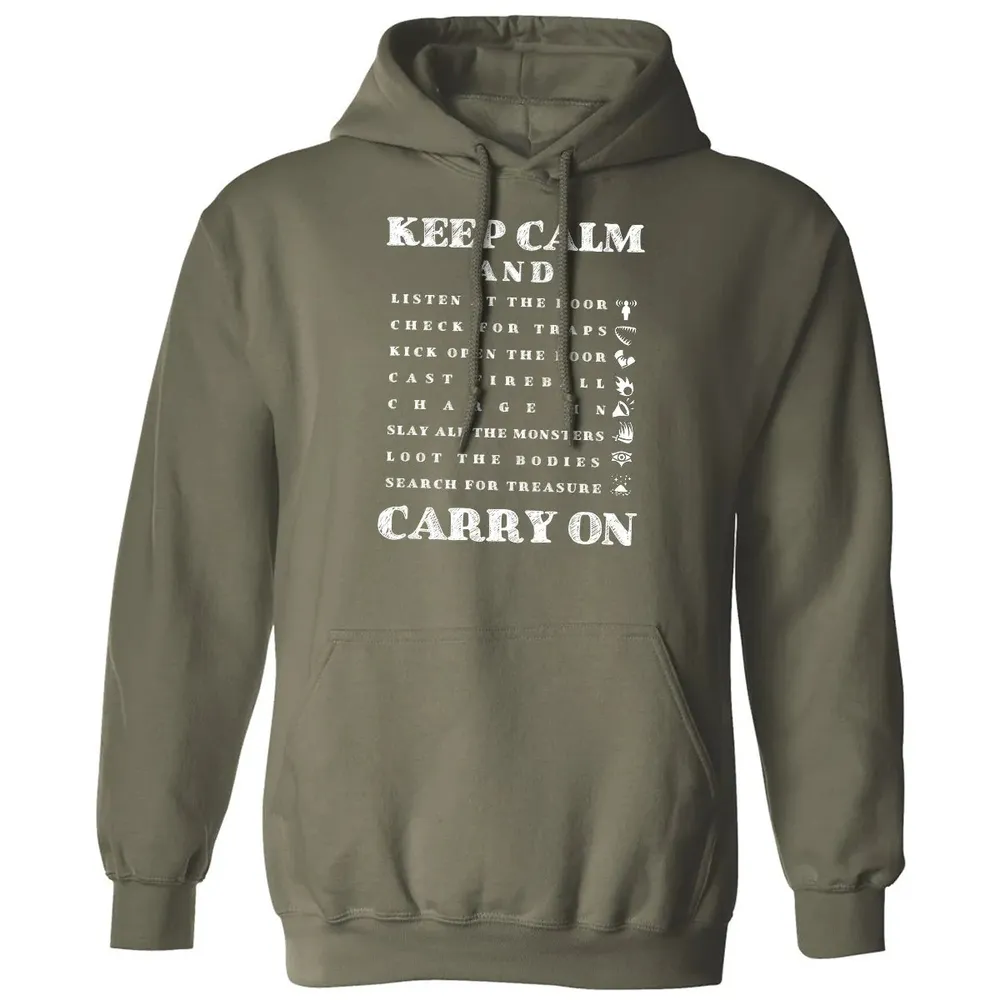 Keep Calm And Carry On Classic Unisex Hoodie - 4
