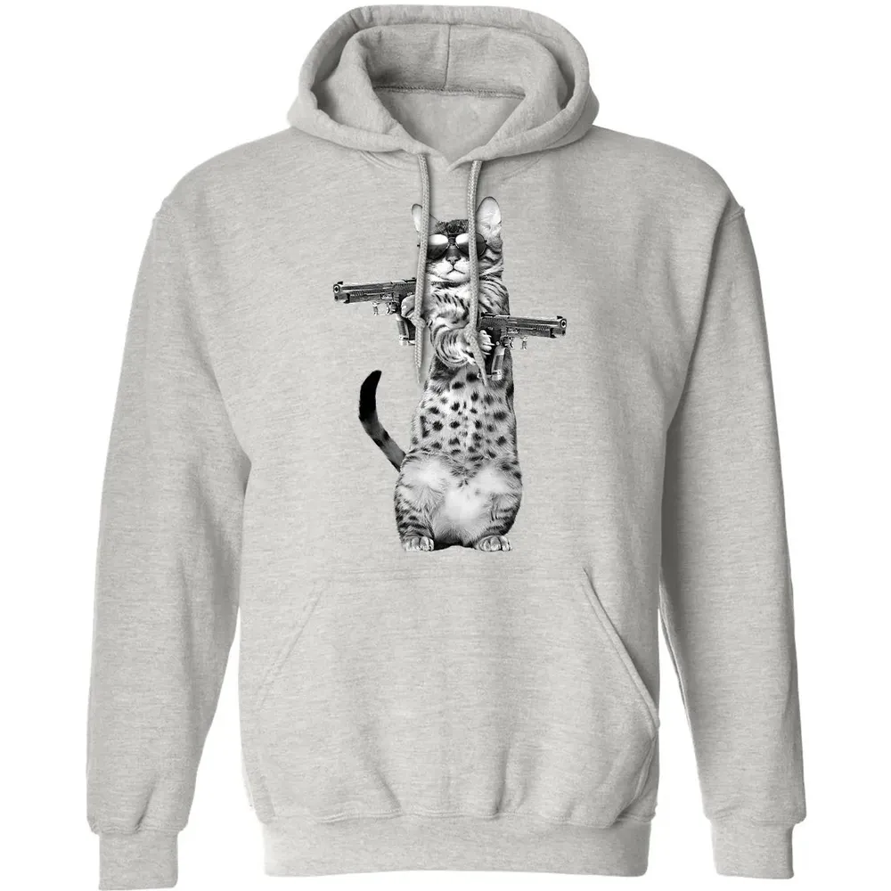 Kitty With Gun Funny Cat Classic Unisex Hoodie - 8