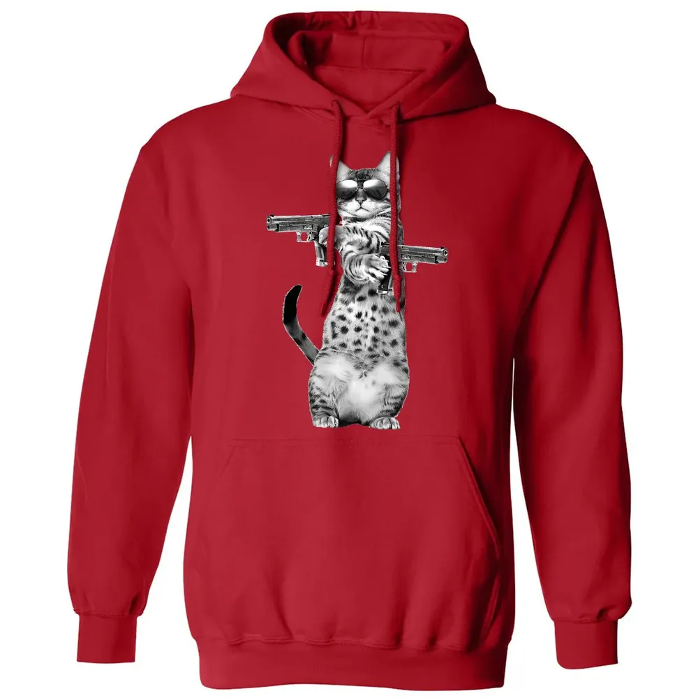 Kitty With Gun Funny Cat Classic Unisex Hoodie - 5