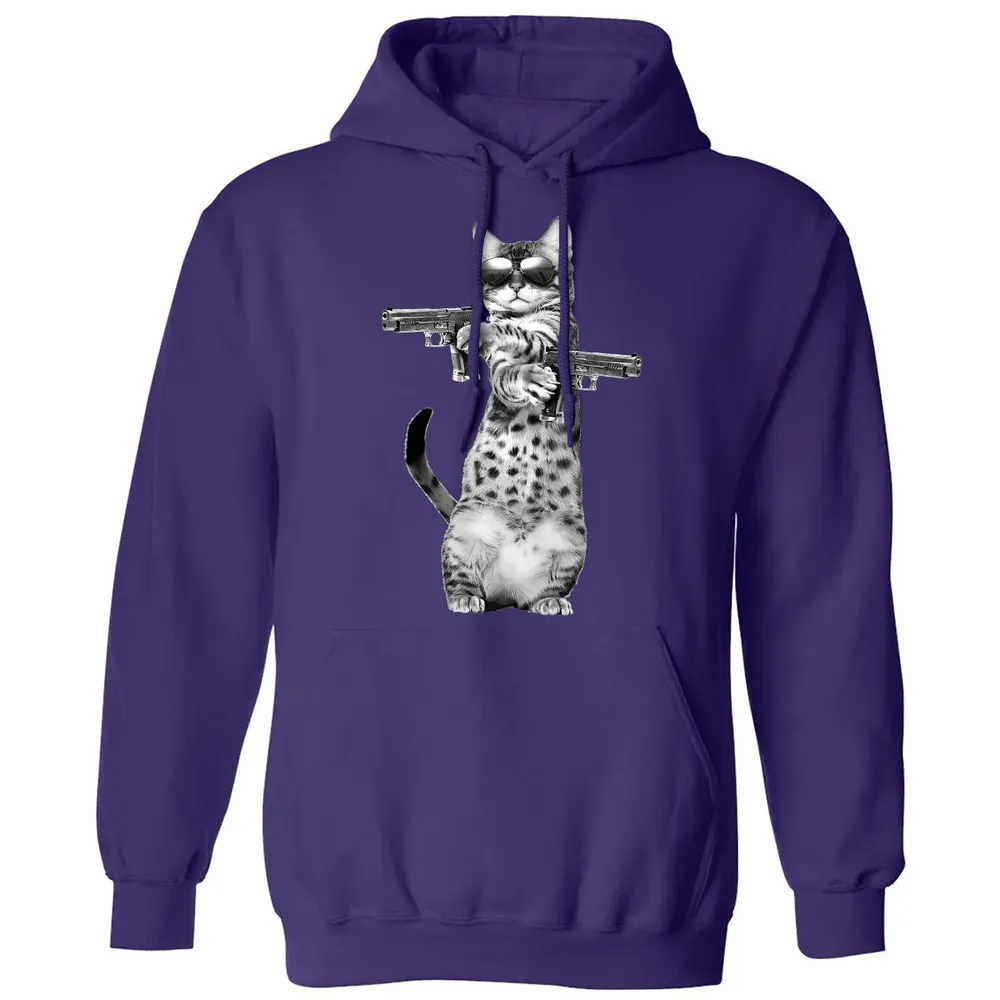 Kitty With Gun Funny Cat Classic Unisex Hoodie - 6