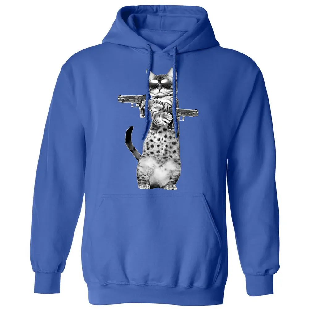 Kitty With Gun Funny Cat Classic Unisex Hoodie - 9