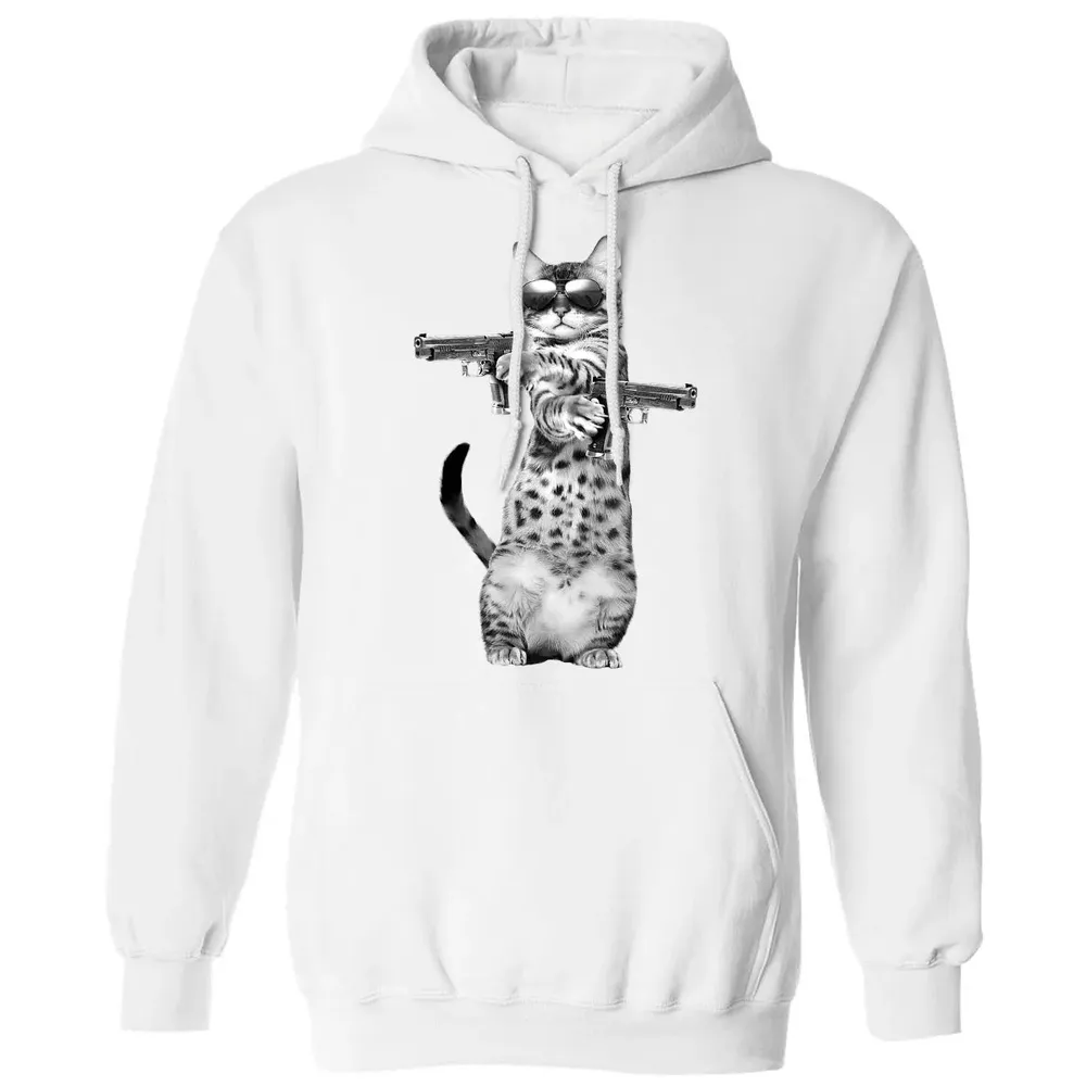 Kitty With Gun Funny Cat Classic Unisex Hoodie - 11