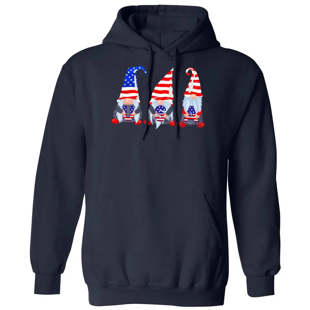 4th Of July 2020 Gnomes  Funny American USA Patriotic Classic Unisex Hoodie - 2