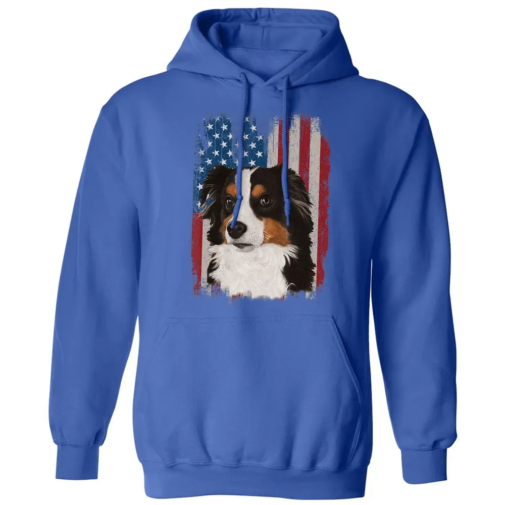 Australian Shepherd American Flag 4th Of July T Gifts Classic Unisex Hoodie - 9