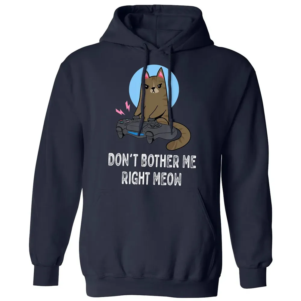 Don't Bother Me Right Meow   Funny Video Gamer & Cat Lover Classic Unisex Hoodie - 2