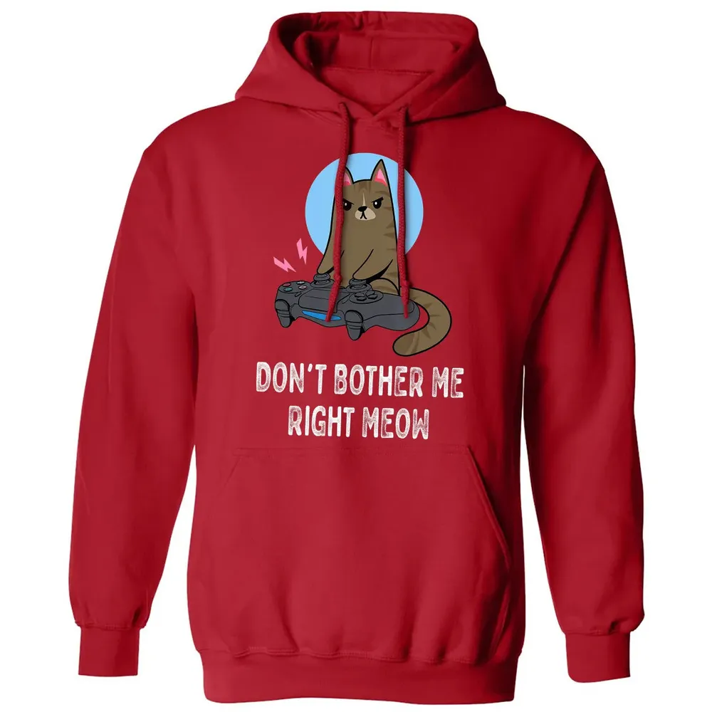 Don't Bother Me Right Meow   Funny Video Gamer & Cat Lover Classic Unisex Hoodie - 5