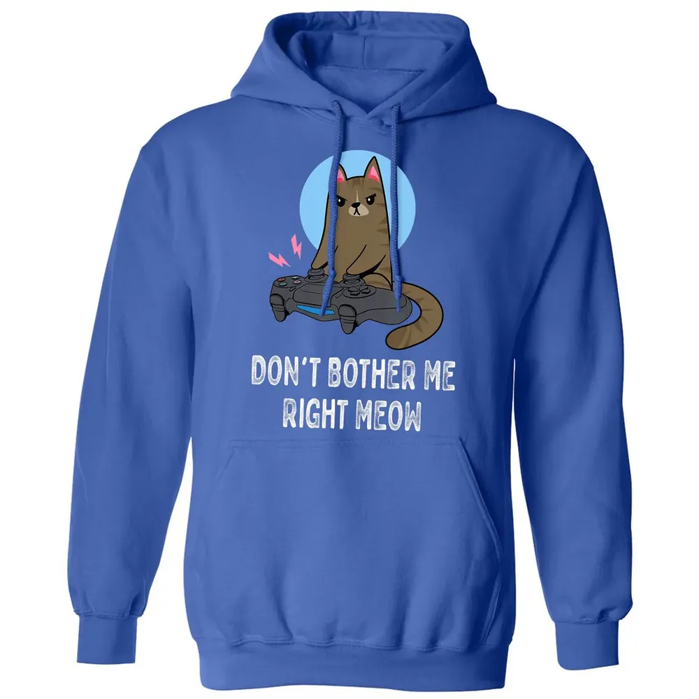 Don't Bother Me Right Meow   Funny Video Gamer & Cat Lover Classic Unisex Hoodie - 9