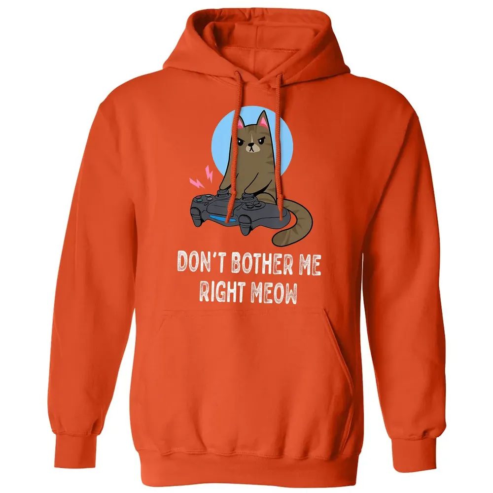 Don't Bother Me Right Meow   Funny Video Gamer & Cat Lover Classic Unisex Hoodie - 10