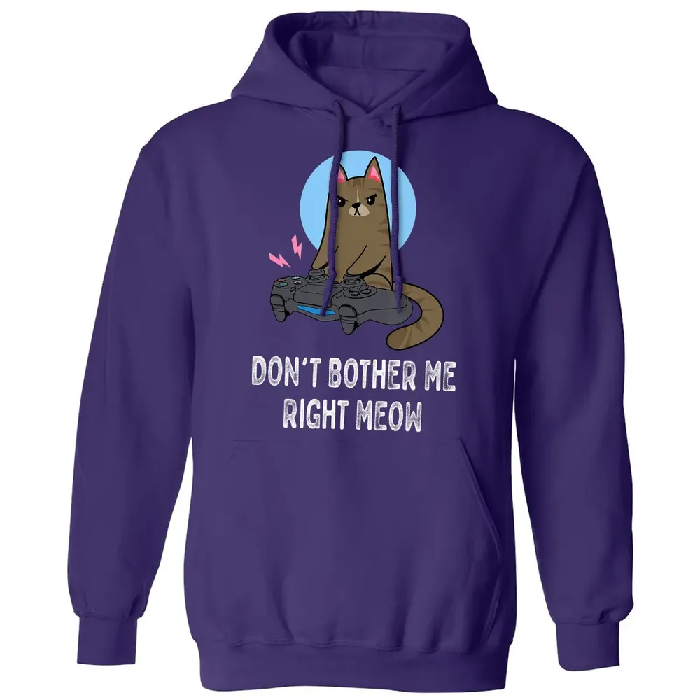 Don't Bother Me Right Meow   Funny Video Gamer & Cat Lover Classic Unisex Hoodie - 6