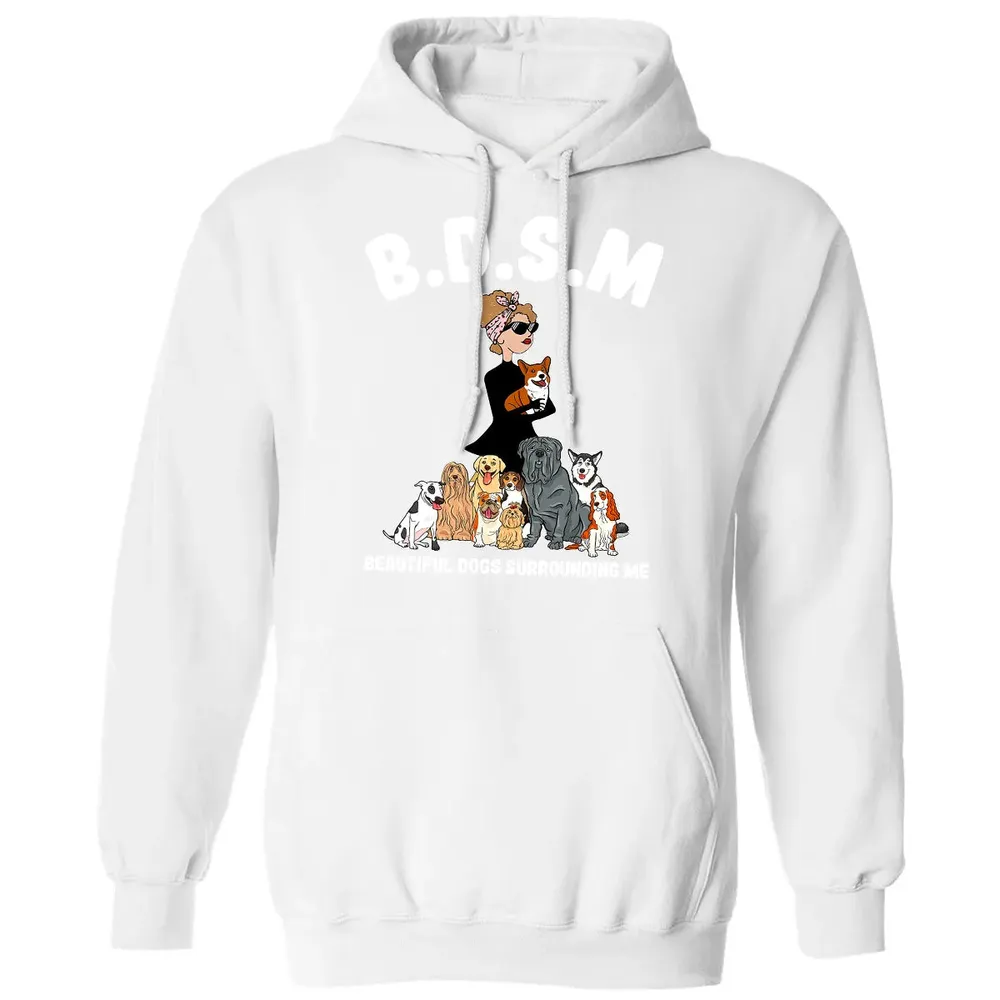 Beautiful Dogs Surrounding Me Classic Unisex Hoodie - 11