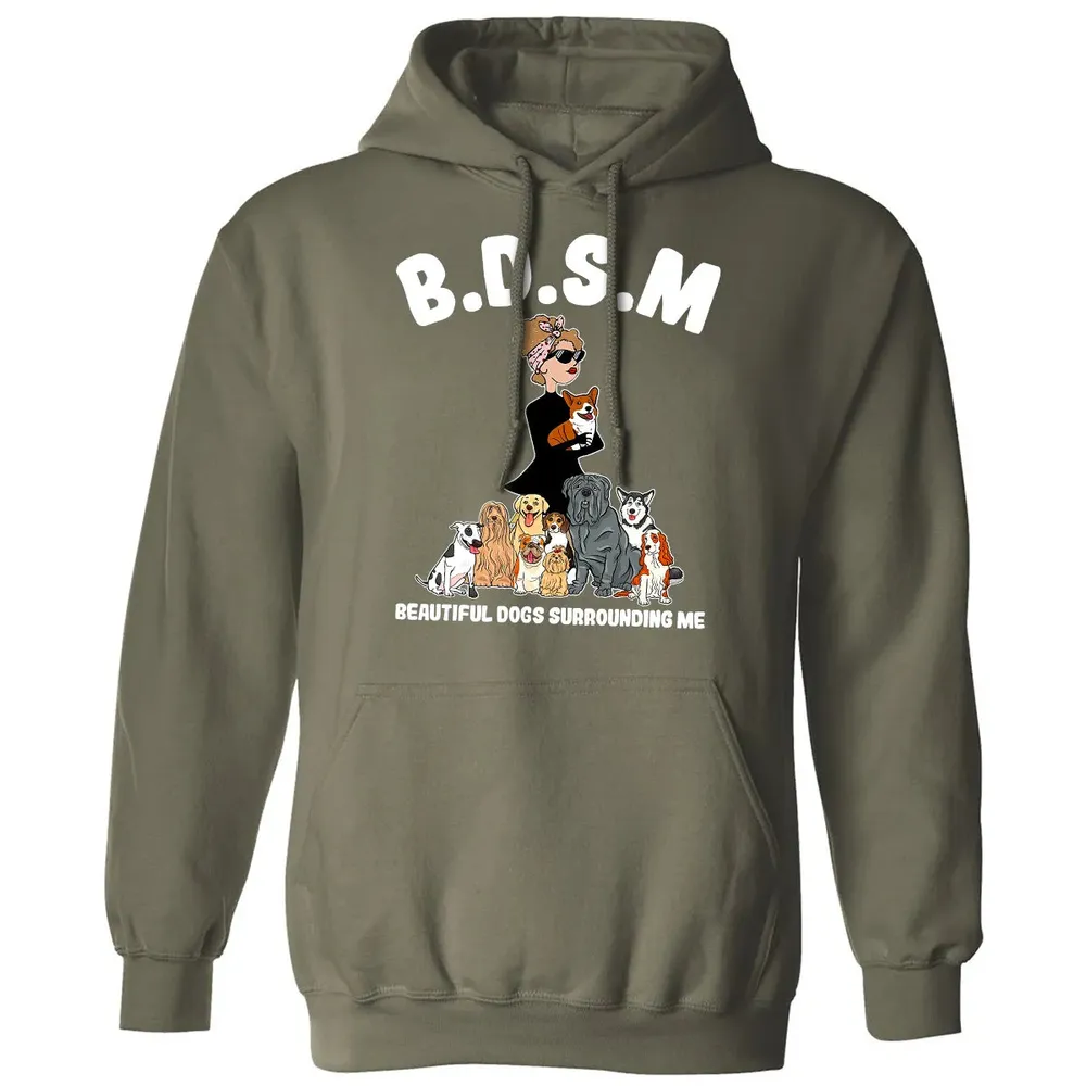 Beautiful Dogs Surrounding Me Classic Unisex Hoodie - 4