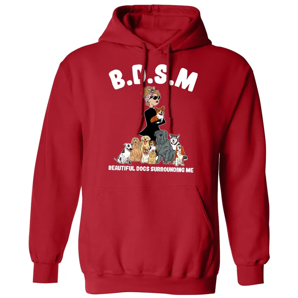 Beautiful Dogs Surrounding Me Classic Unisex Hoodie - 5
