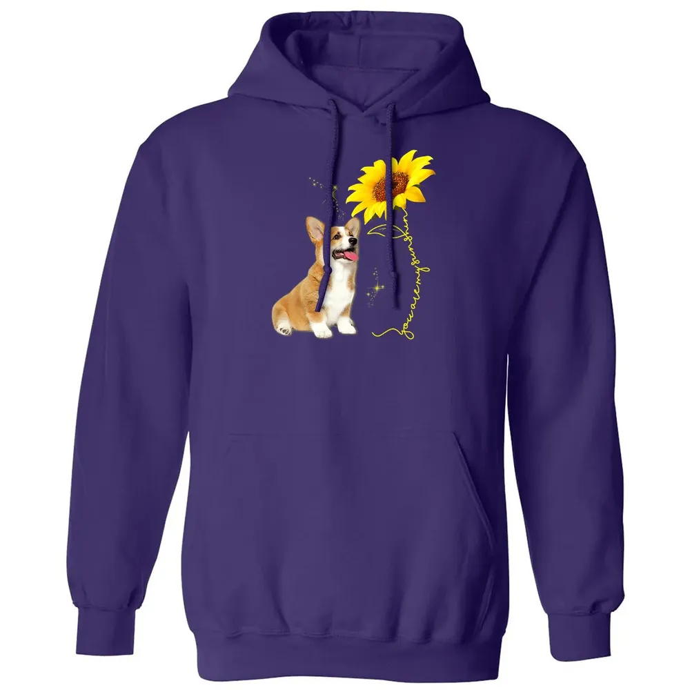 You Are My Sunshine Sunflower Corgi Lover Classic Unisex Hoodie - 6