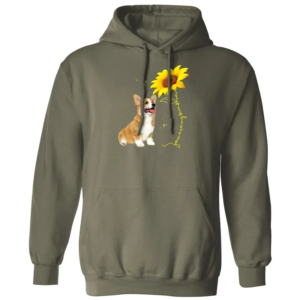 You Are My Sunshine Sunflower Corgi Lover Classic Unisex Hoodie - 4