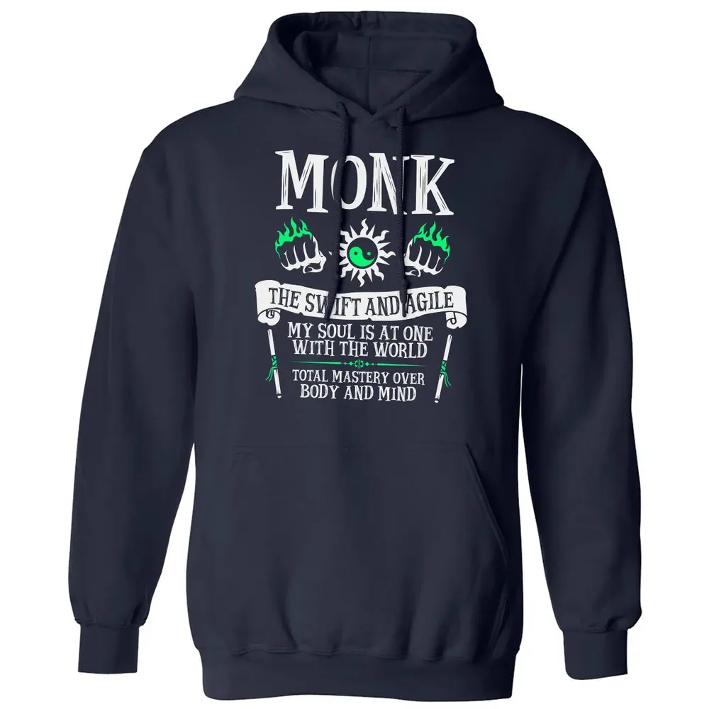 MONK, THE SWIFT AND AGILE (White) Classic Unisex Hoodie - 2