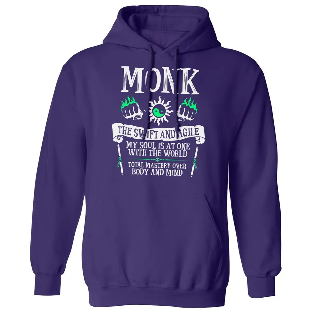 MONK, THE SWIFT AND AGILE (White) Classic Unisex Hoodie - 6