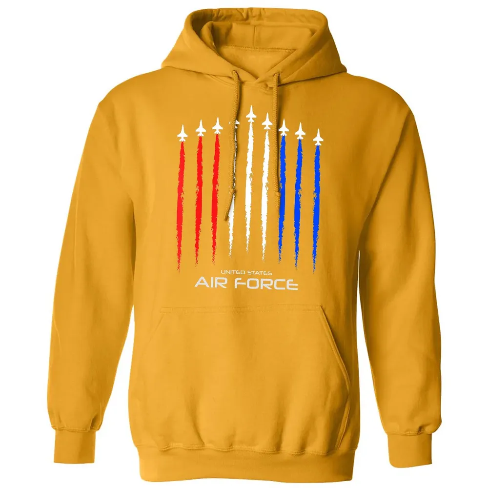 Air Force US Veterans 4th of July    American Flag Classic Unisex Hoodie - 12