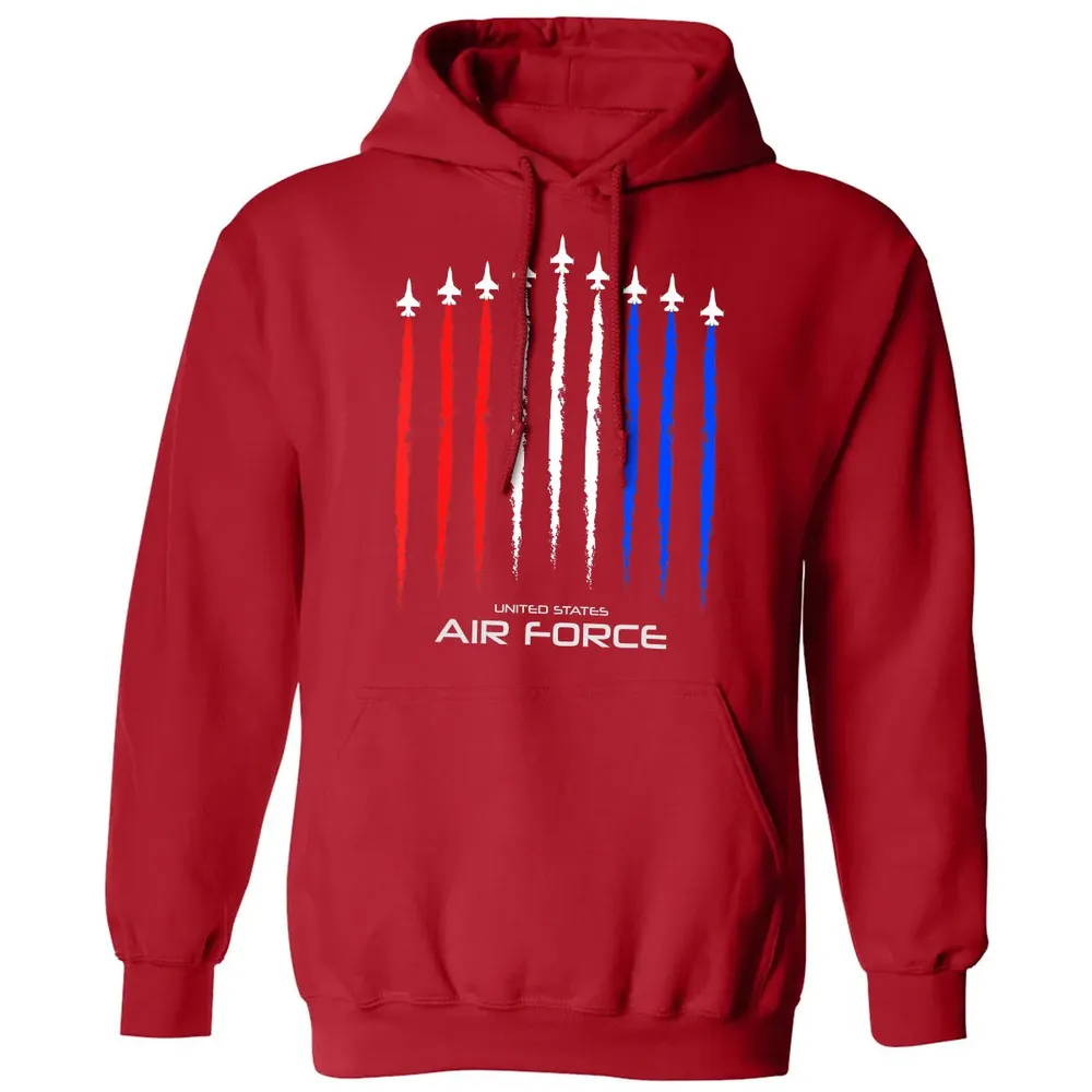 Air Force US Veterans 4th of July    American Flag Classic Unisex Hoodie - 5